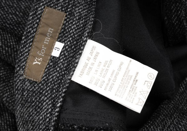 Y's for men Black Linen Blend Melange Pants Size 3