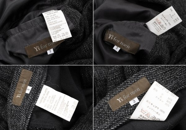 Y's for men Linen Blend Heathered Jacket Black/Gray Size 3