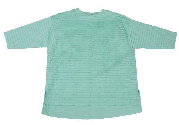 ISSEY MIYAKE HaaT Tuck Design 3/4 Blouse Turquoise Size 2