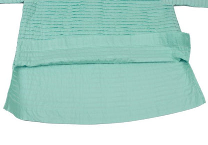 ISSEY MIYAKE HaaT Tuck Design 3/4 Blouse Turquoise Size 2