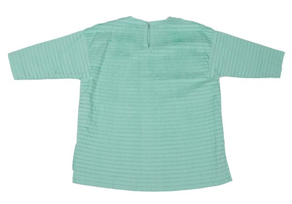 ISSEY MIYAKE HaaT Tuck Design 3/4 Blouse Turquoise Size 2