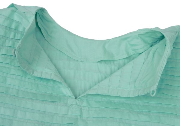 ISSEY MIYAKE HaaT Tuck Design 3/4 Blouse Turquoise Size 2