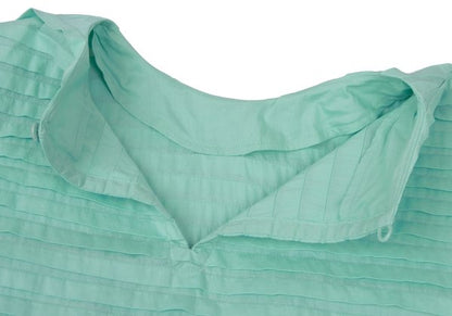ISSEY MIYAKE HaaT Tuck Design 3/4 Blouse Turquoise Size 2