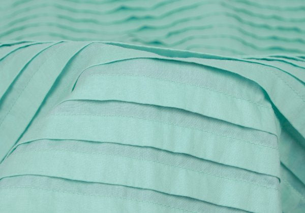 ISSEY MIYAKE HaaT Tuck Design 3/4 Blouse Turquoise Size 2