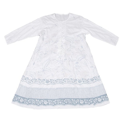 ISSEY MIYAKE HaaT Floral Embroidered 3/4 Dress White Size 3