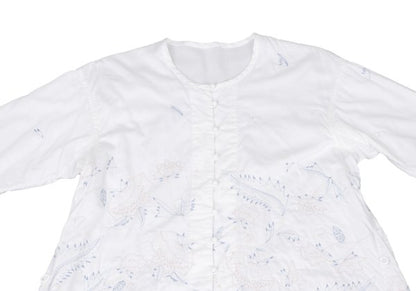 ISSEY MIYAKE HaaT Floral Embroidered 3/4 Dress White Size 3