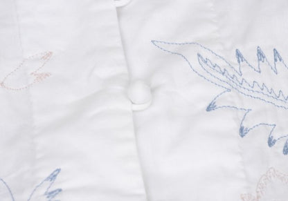 ISSEY MIYAKE HaaT Floral Embroidered 3/4 Dress White Size 3