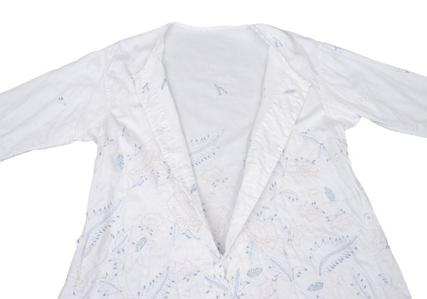 ISSEY MIYAKE HaaT Floral Embroidered 3/4 Dress White Size 3
