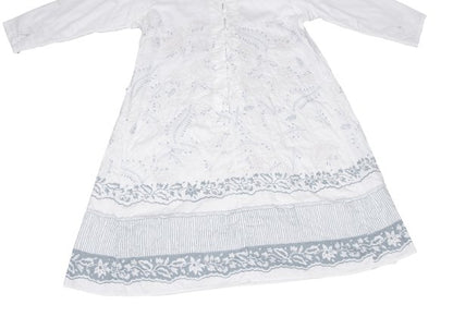 ISSEY MIYAKE HaaT Floral Embroidered 3/4 Dress White Size 3