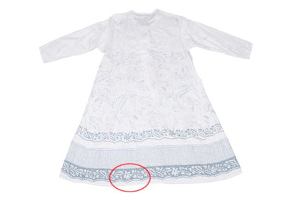ISSEY MIYAKE HaaT Floral Embroidered 3/4 Dress White Size 3