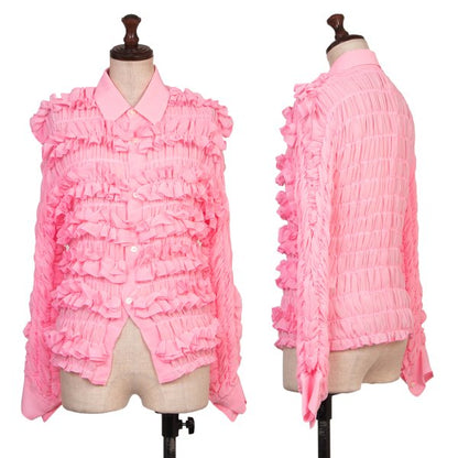 COMME des GARCONS 16AW Poly Chiffon Frill Blouse Pink Size S