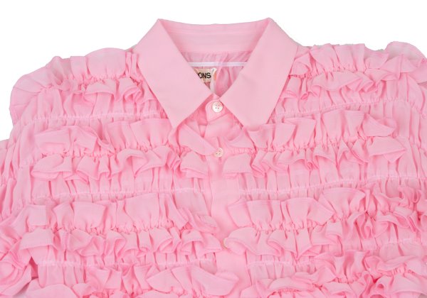 COMME des GARCONS 16AW Poly Chiffon Frill Blouse Pink Size S