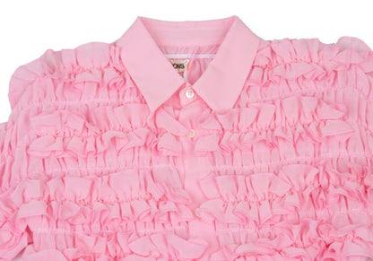 COMME des GARCONS 16AW Poly Chiffon Frill Blouse Pink Size S