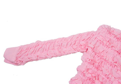 COMME des GARCONS 16AW Poly Chiffon Frill Blouse Pink Size S