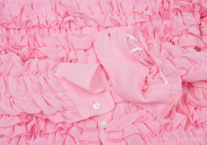COMME des GARCONS 16AW Poly Chiffon Frill Blouse Pink Size S