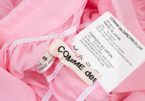 COMME des GARCONS 16AW Poly Chiffon Frill Blouse Pink Size S