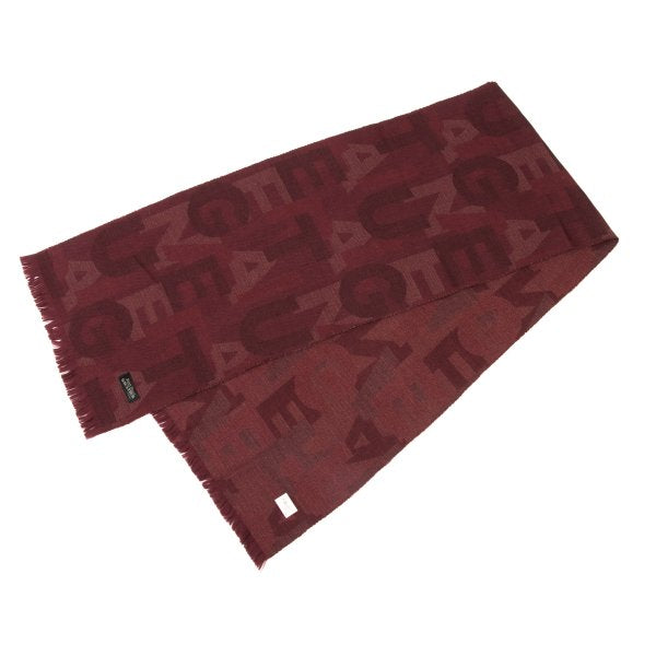 Jean Paul GAULTIER HOMME Wool Jacquard Logo Scarf Bordeaux