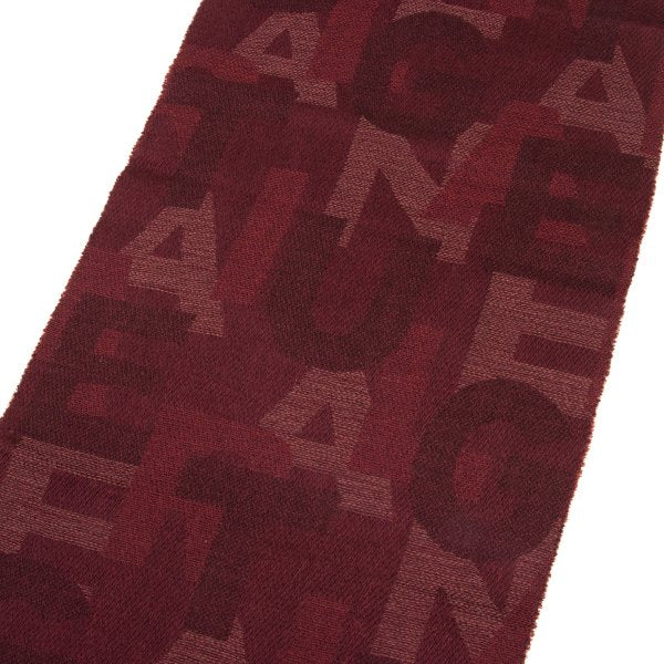 Jean Paul GAULTIER HOMME Wool Jacquard Logo Scarf Bordeaux