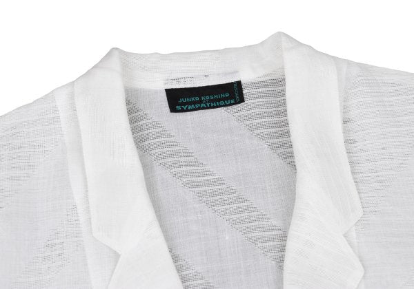 JUNKO KOSHINO Linen Bias Sheer Tailored Jacket White Size 9
