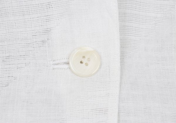 JUNKO KOSHINO Linen Bias Sheer Tailored Jacket White Size 9