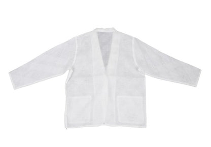 JUNKO KOSHINO Linen Bias Sheer Tailored Jacket White Size 9