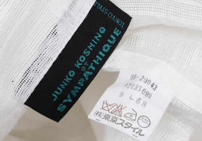 JUNKO KOSHINO Linen Bias Sheer Tailored Jacket White Size 9