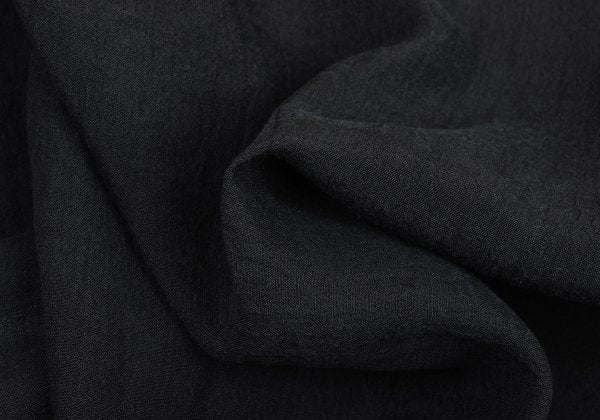 Plantation Linen Boat Neck Drop Sleeve Top Black Blouse Size M