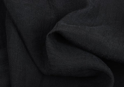 Plantation Linen Boat Neck Drop Sleeve Top Black Blouse Size M