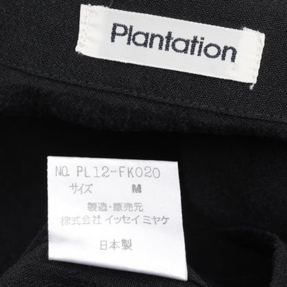 Plantation Linen Boat Neck Drop Sleeve Top Black Blouse Size M