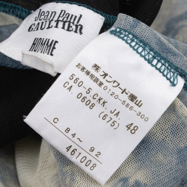 Jean Paul GAULTIER HOMME Floral T-Shirt Blue Size 48