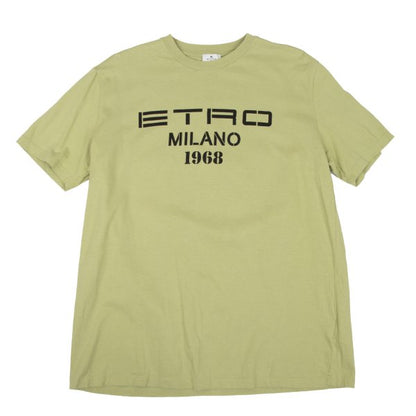 ETRO Cotton Logo Print T-Shirt Green Size 44