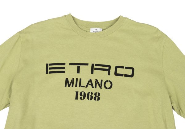 ETRO Cotton Logo Print T-Shirt Green Size 44