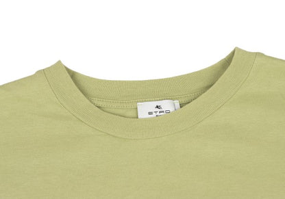 ETRO Cotton Logo Print T-Shirt Green Size 44