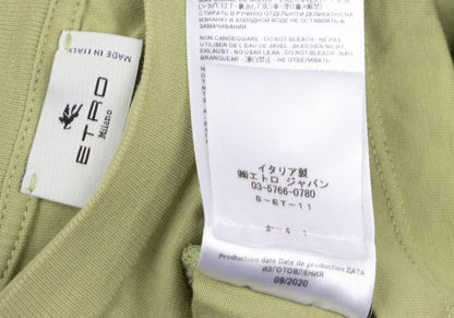 ETRO Cotton Logo Print T-Shirt Green Size 44