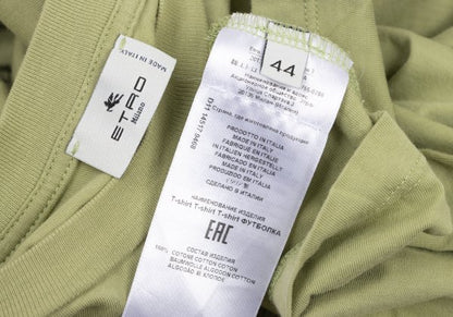 ETRO Cotton Logo Print T-Shirt Green Size 44