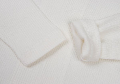 Plantation Ribbed Cotton V-Neck Top White Size M