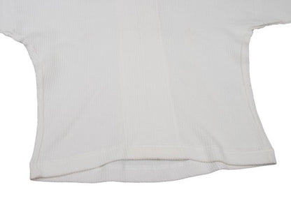 Plantation Ribbed Cotton V-Neck Top White Size M
