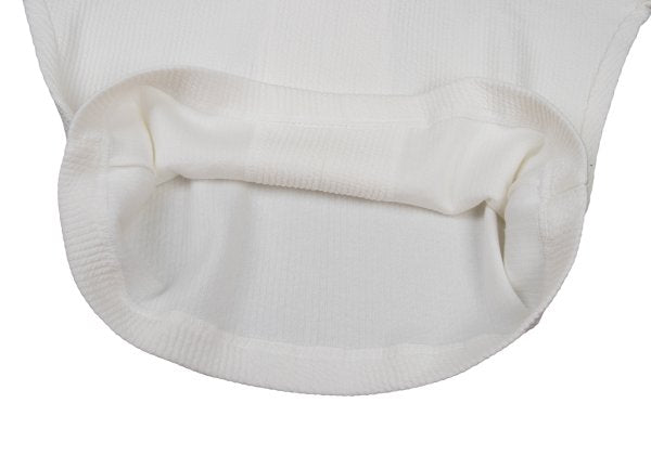Plantation Ribbed Cotton V-Neck Top White Size M
