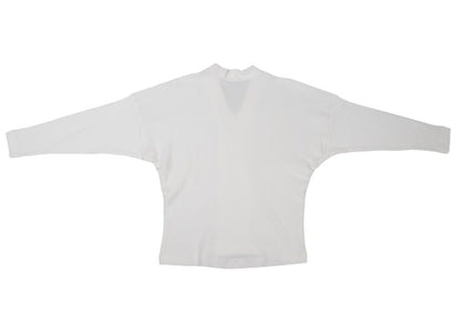 Plantation Ribbed Cotton V-Neck Top White Size M