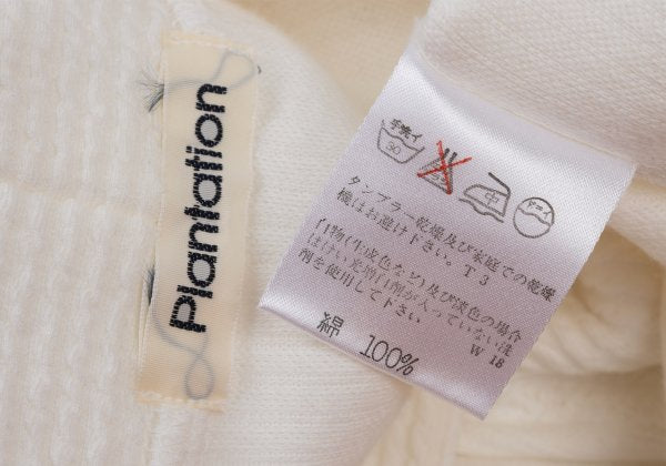 Plantation Ribbed Cotton V-Neck Top White Size M