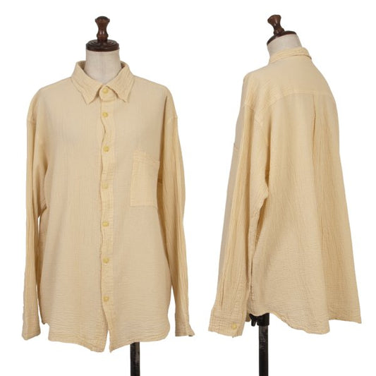 Plantation Garment Dyed Long Sleeve Shirt Beige Size M