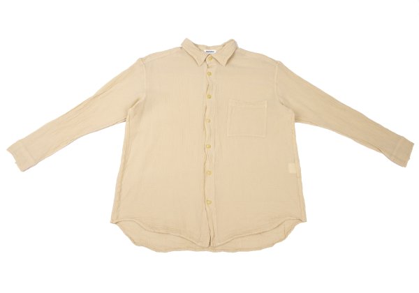 Plantation Garment Dyed Long Sleeve Shirt Beige Size M