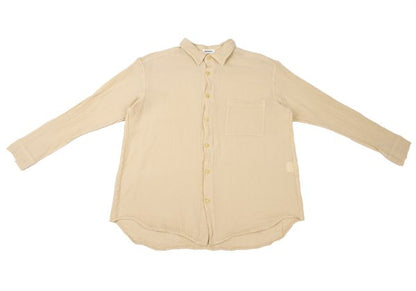 Plantation Garment Dyed Long Sleeve Shirt Beige Size M