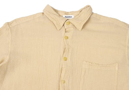 Plantation Garment Dyed Long Sleeve Shirt Beige Size M