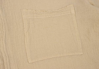 Plantation Garment Dyed Long Sleeve Shirt Beige Size M