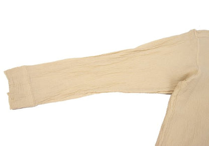 Plantation Garment Dyed Long Sleeve Shirt Beige Size M