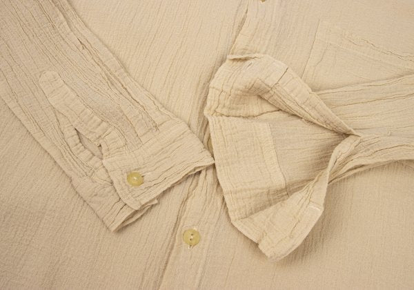 Plantation Garment Dyed Long Sleeve Shirt Beige Size M