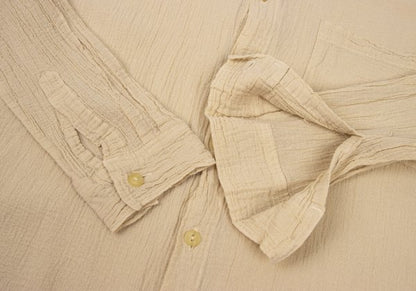 Plantation Garment Dyed Long Sleeve Shirt Beige Size M