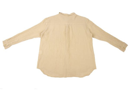 Plantation Garment Dyed Long Sleeve Shirt Beige Size M