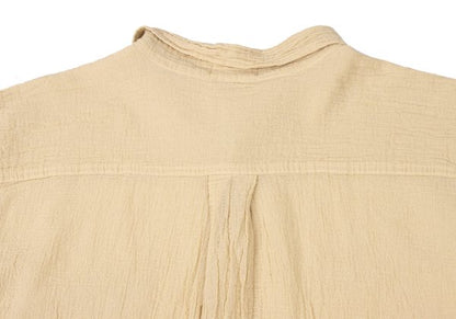 Plantation Garment Dyed Long Sleeve Shirt Beige Size M
